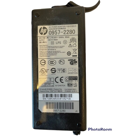 OEM HP 0957-2280 Printer AC Power Adapter Cord 32V 750mA Genuine Supply - Picture 1 of 3